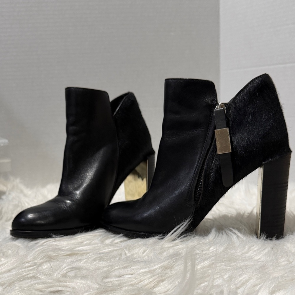 SEE By Chloe Black Ankle Boots with Goldtone Accents - Picture 13 of 13